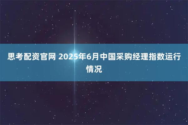 思考配资官网 2025年6月中国采购经理指数运行情况