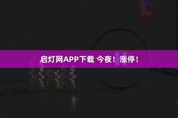 启灯网APP下载 今夜！涨停！